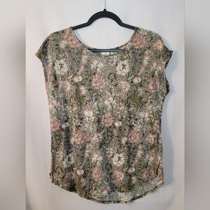 Joie Linen Floral Top Size L